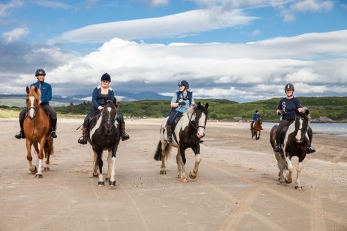 Ride along the beach in Kintyre Southend.